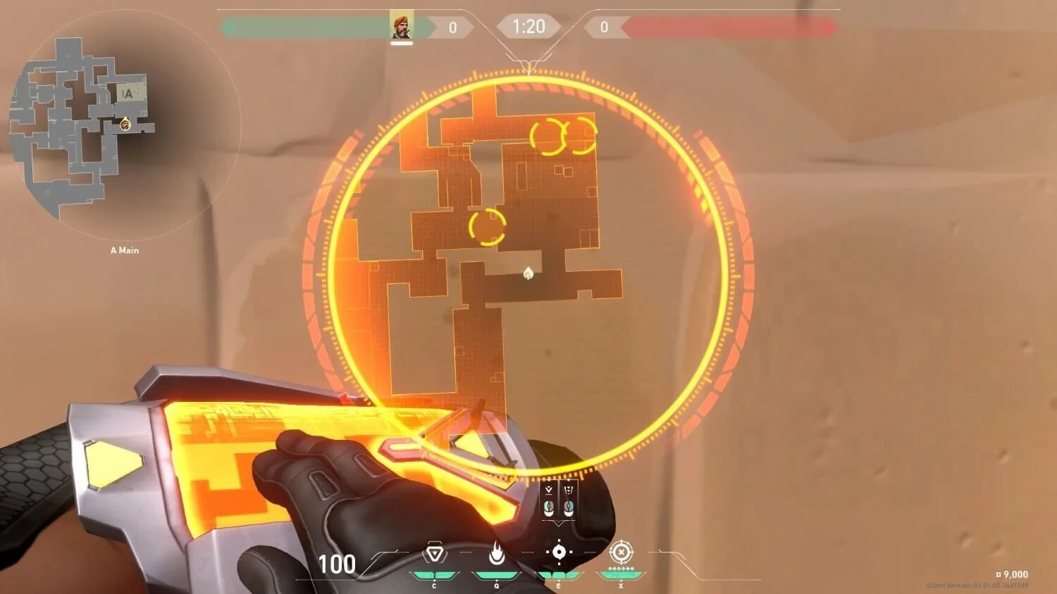 Overhead schematic showing sightlines and smoke placements for mid control on Ascent